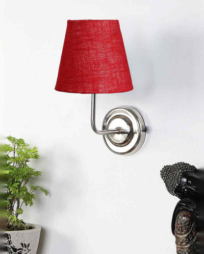 Earthy Jute Wall Mounted Lamp With Steel Base | 7 x 6 x 10 inches