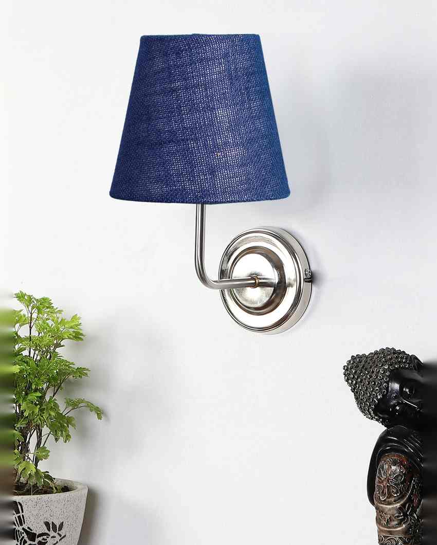 Earthy Jute Wall Mounted Lamp With Steel Base | 7 x 6 x 10 inches