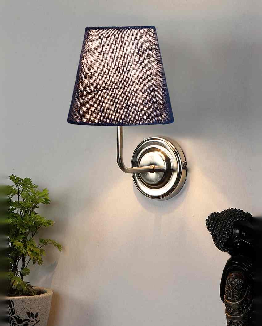 Earthy Jute Wall Mounted Lamp With Steel Base | 7 x 6 x 10 inches