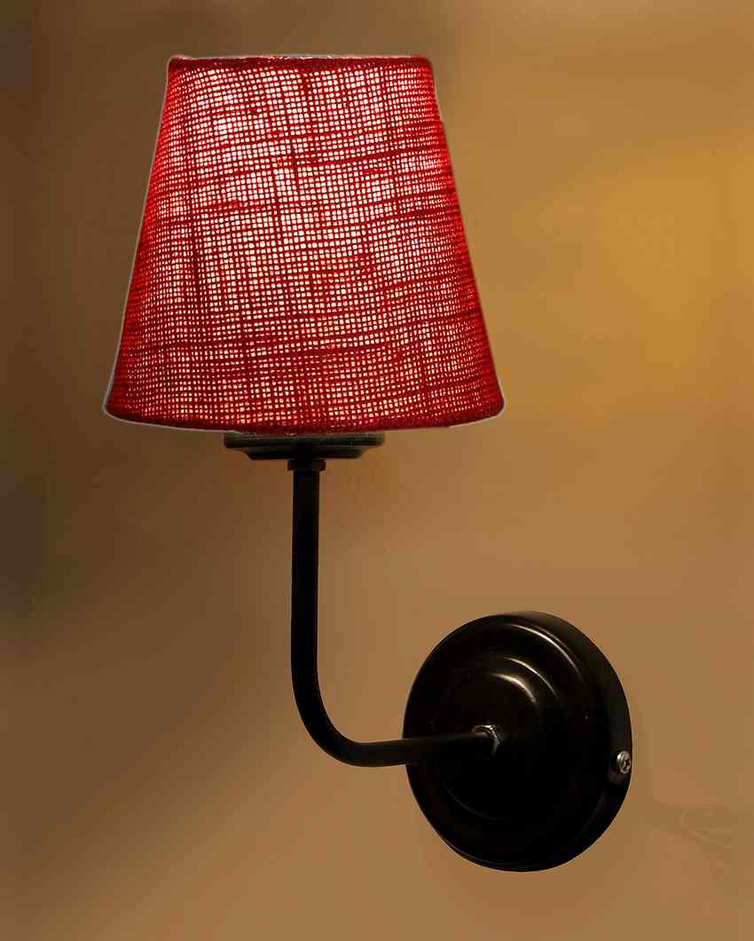 Rustic Warm Jute Wall Lamp Iron Base | 7 x 6 x 10 inches