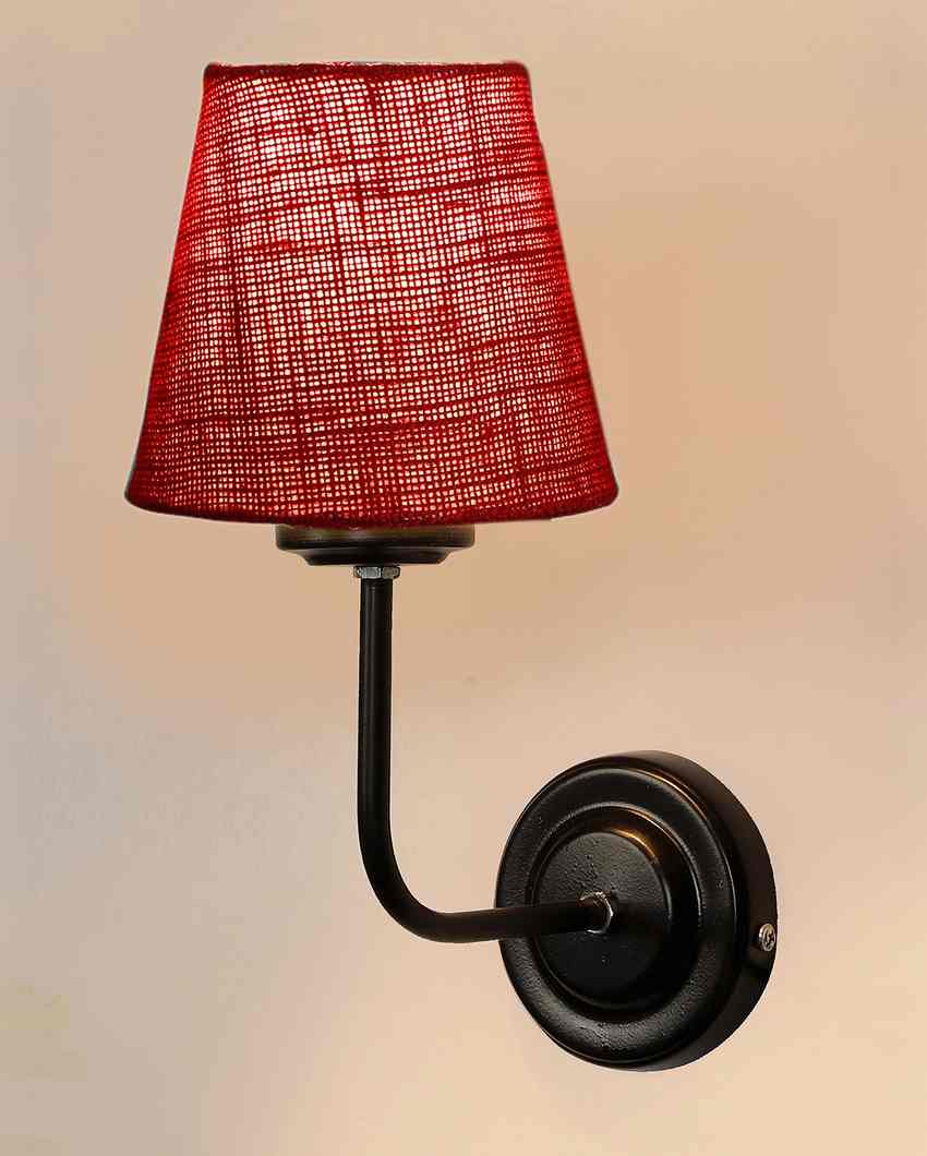 Rustic Warm Jute Wall Lamp Iron Base | 7 x 6 x 10 inches