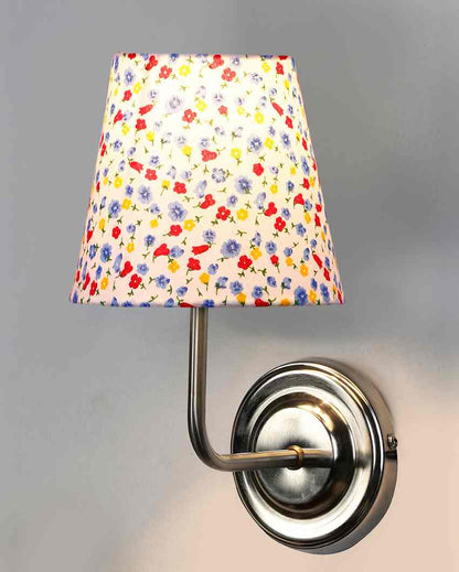 Stylish Cotton Shade Wall Mounted Lamp With Steel Base | 7 x 6 x 10 inches