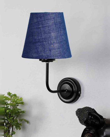 Rustic Warm Jute Wall Lamp Iron Base | 7 x 6 x 10 inches