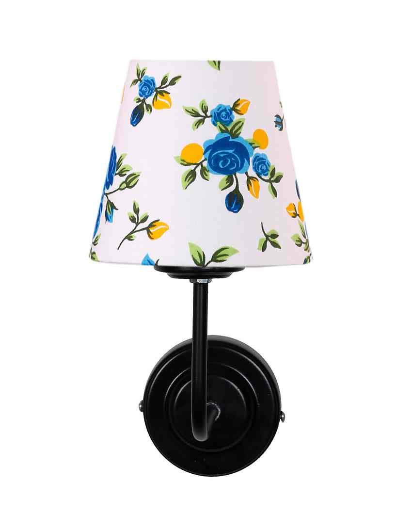 Elegant Artistic Cotton Shade Wall Mounted Lamp with Iron Base | 7 x 6 x 10 inches