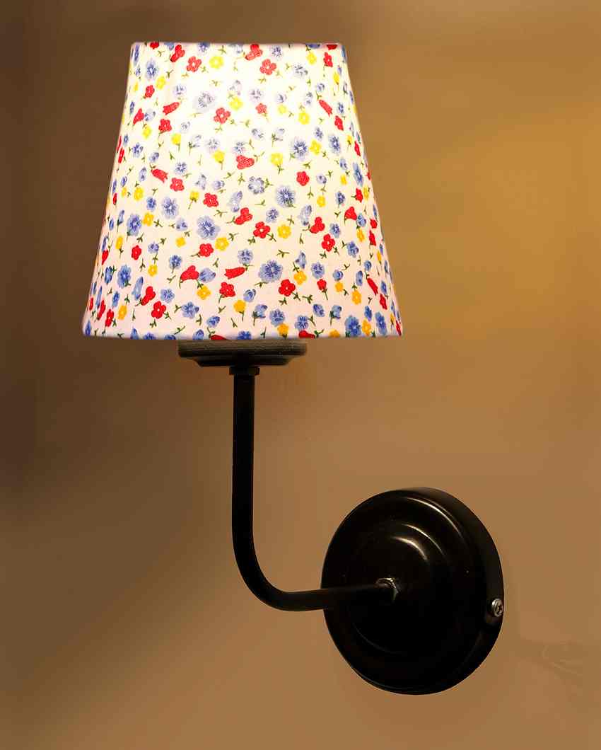 Simple Minimalist Cotton Shade Wall Mounted Lamp With Iron Base | 7 x 6 x 10 inches