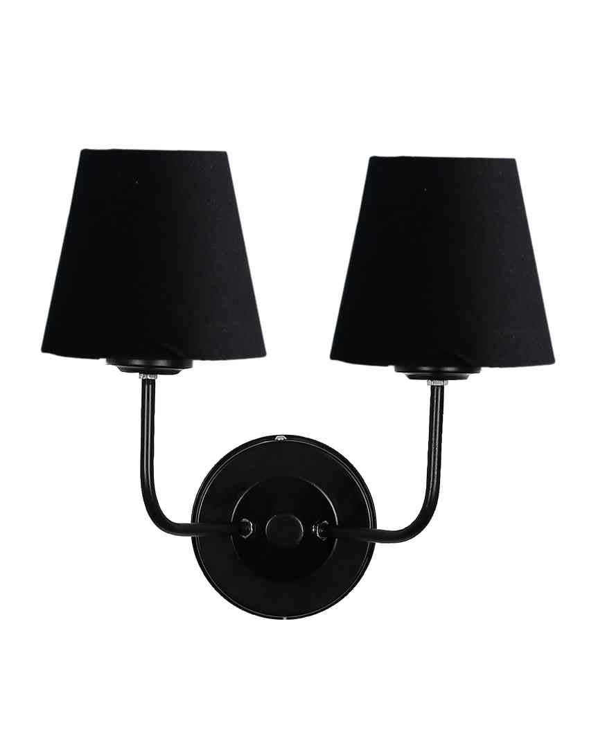 Elegant Cotton Wall Mounted Dual Lamp with Iron Base | Set of 2 | 4 x 13 inches