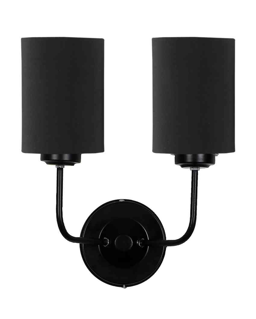 Timeless Cotton Wall Mounted Dual Lamp with Iron Base | Set of 2 | 4 x 12 x 14 inches