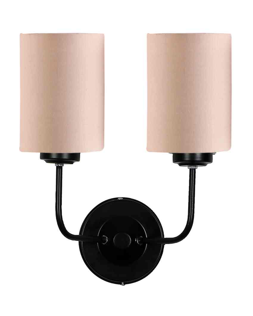 Timeless Cotton Wall Mounted Dual Lamp with Iron Base | Set of 2 | 4 x 12 x 14 inches