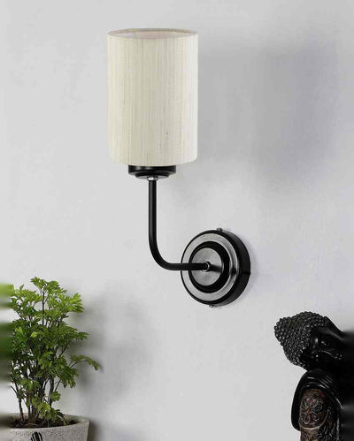 Vintage Elegant Cotton Wall Mounted Lamp With Iron Base | 7 x 4 x 12 inches