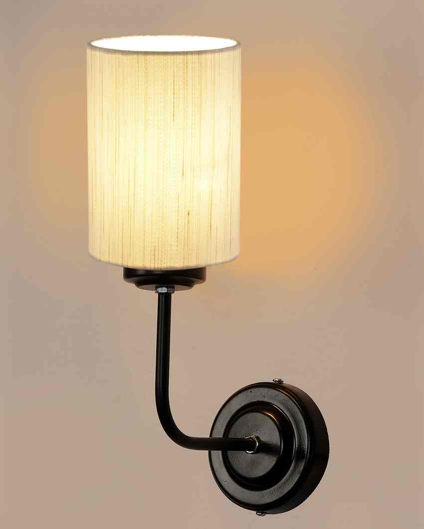 Vintage Elegant Cotton Wall Mounted Lamp With Iron Base | 7 x 4 x 12 inches