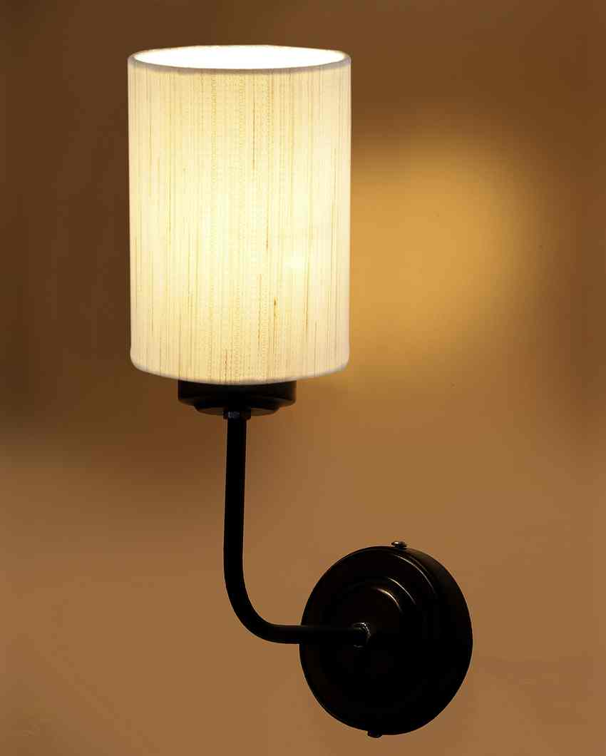 Vintage Elegant Cotton Wall Mounted Lamp With Iron Base | 7 x 4 x 12 inches