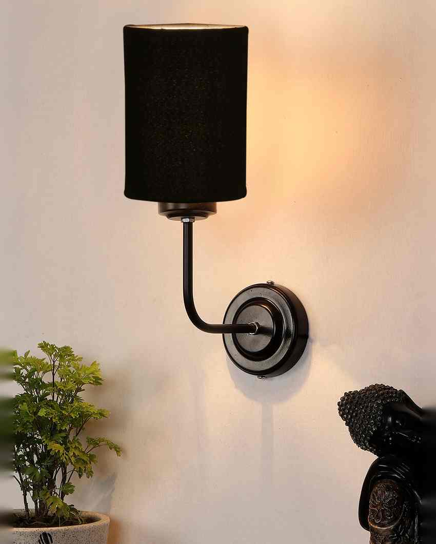 Vintage Elegant Cotton Wall Mounted Lamp With Iron Base | 7 x 4 x 12 inches