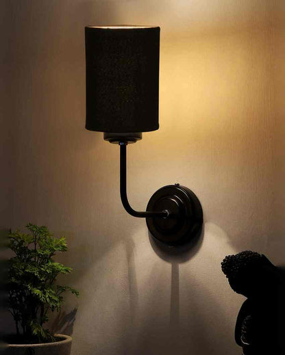 Vintage Elegant Cotton Wall Mounted Lamp With Iron Base | 7 x 4 x 12 inches