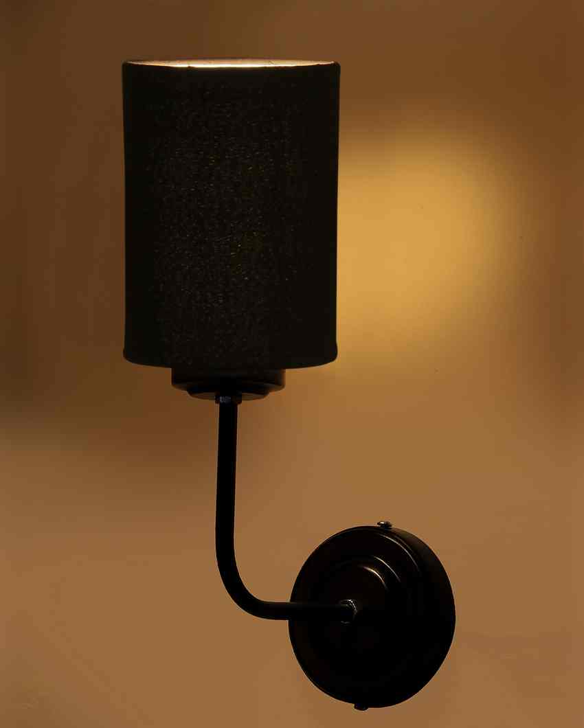 Vintage Elegant Cotton Wall Mounted Lamp With Iron Base | 7 x 4 x 12 inches