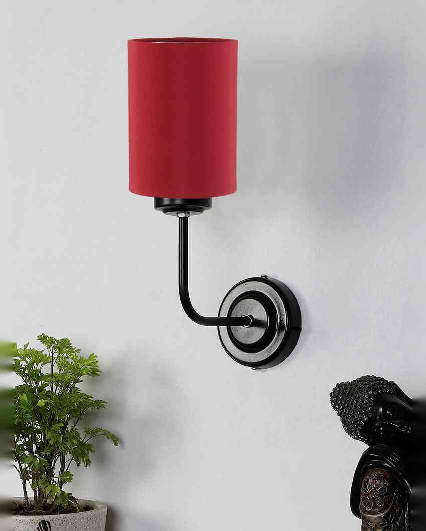 Vintage Elegant Cotton Wall Mounted Lamp With Iron Base | 7 x 4 x 12 inches