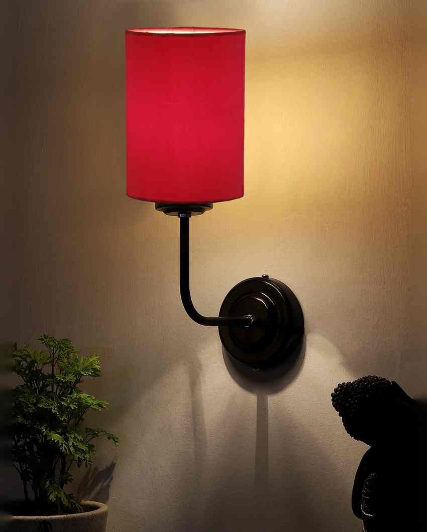 Vintage Elegant Cotton Wall Mounted Lamp With Iron Base | 7 x 4 x 12 inches