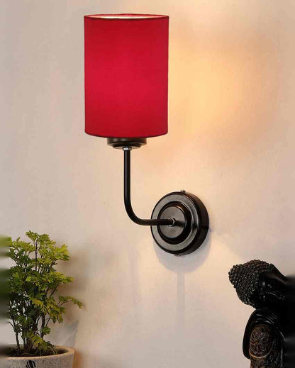 Vintage Elegant Cotton Wall Mounted Lamp With Iron Base | 7 x 4 x 12 inches