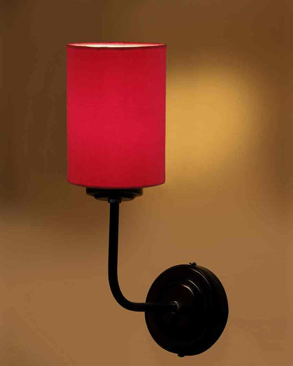 Vintage Elegant Cotton Wall Mounted Lamp With Iron Base | 7 x 4 x 12 inches