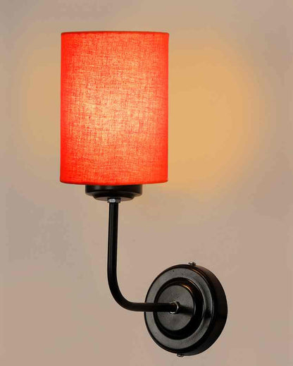 Vintage Elegant Cotton Wall Mounted Lamp With Iron Base | 7 x 4 x 12 inches