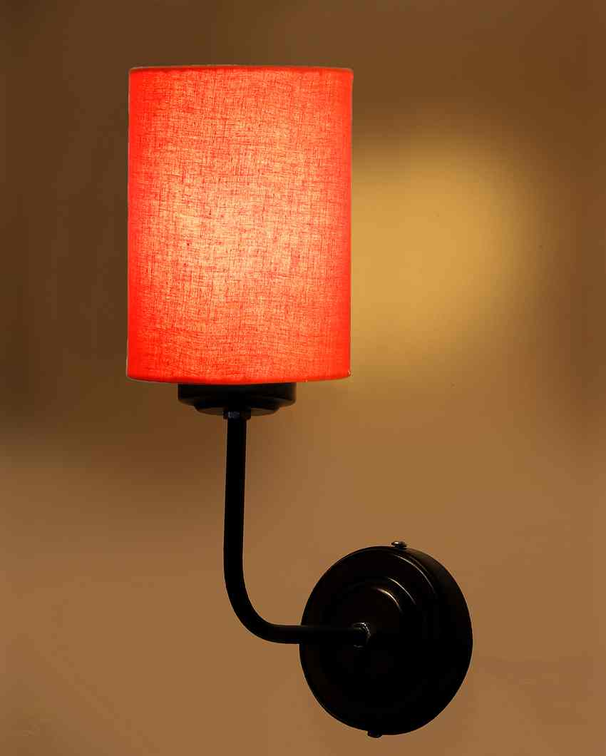 Vintage Elegant Cotton Wall Mounted Lamp With Iron Base | 7 x 4 x 12 inches