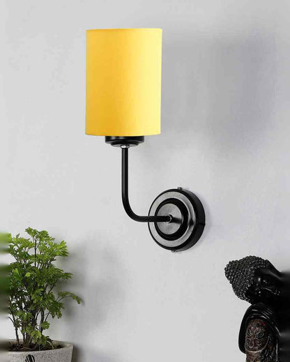 Vintage Elegant Cotton Wall Mounted Lamp With Iron Base | 7 x 4 x 12 inches