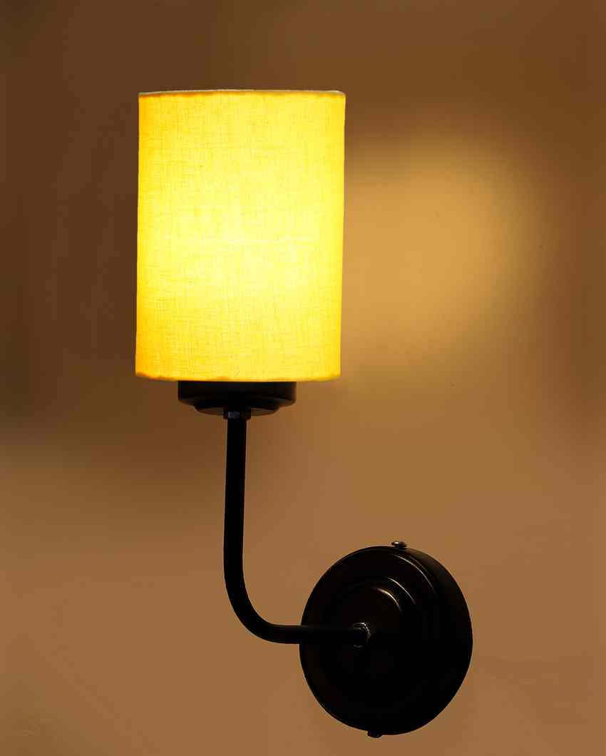 Vintage Elegant Cotton Wall Mounted Lamp With Iron Base | 7 x 4 x 12 inches