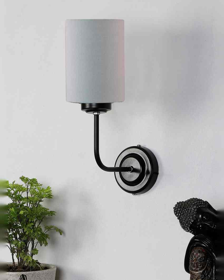 Vintage Elegant Cotton Wall Mounted Lamp With Iron Base | 7 x 4 x 12 inches