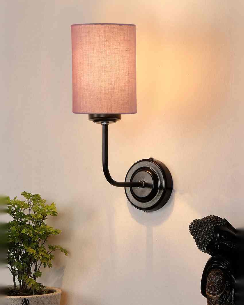 Vintage Elegant Cotton Wall Mounted Lamp With Iron Base | 7 x 4 x 12 inches