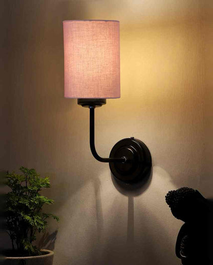 Vintage Elegant Cotton Wall Mounted Lamp With Iron Base | 7 x 4 x 12 inches