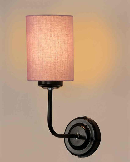 Vintage Elegant Cotton Wall Mounted Lamp With Iron Base | 7 x 4 x 12 inches