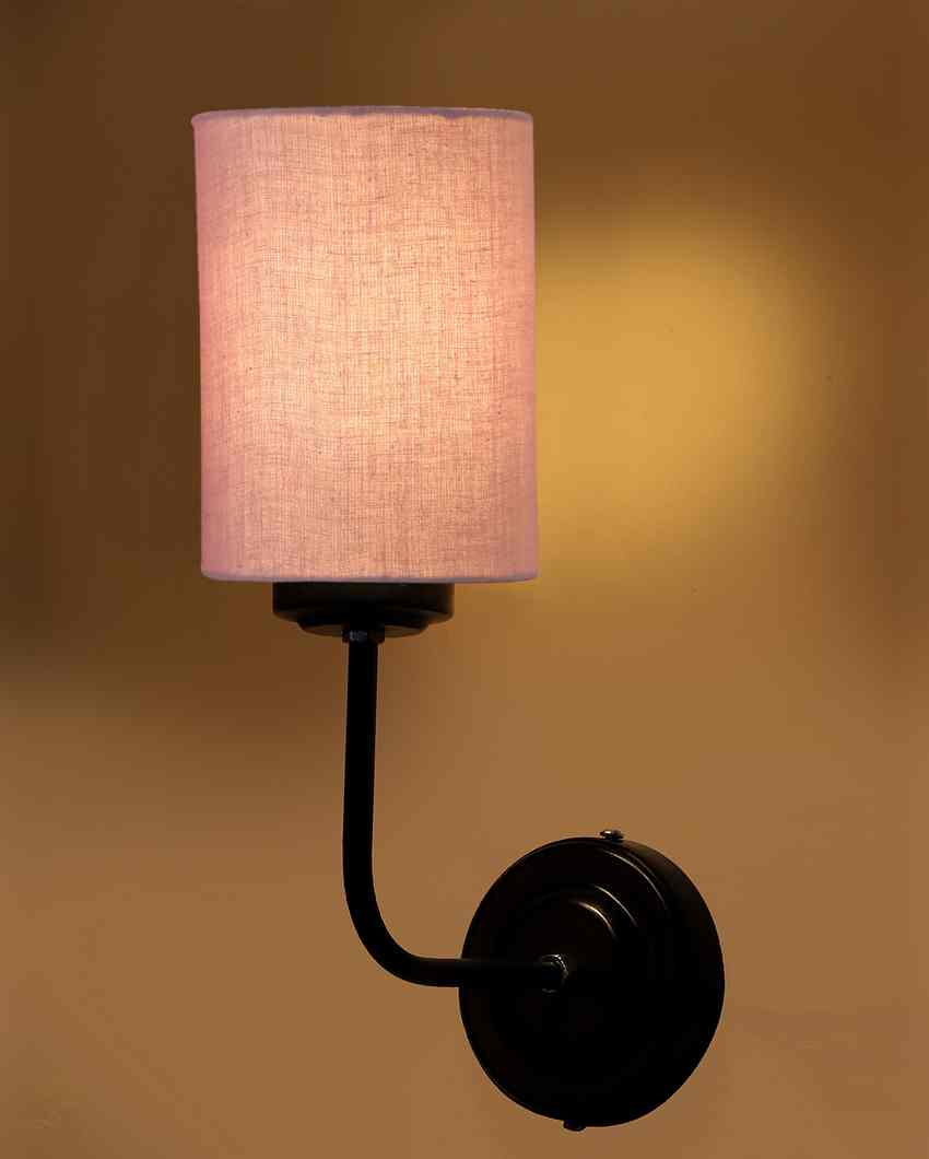 Vintage Elegant Cotton Wall Mounted Lamp With Iron Base | 7 x 4 x 12 inches