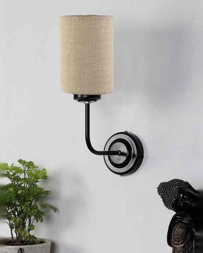 Natural Jute Wall Mounted Lamp Iron Base | 7 x 4 x 12 inches