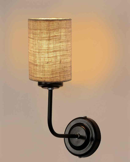 Natural Jute Wall Mounted Lamp Iron Base | 7 x 4 x 12 inches