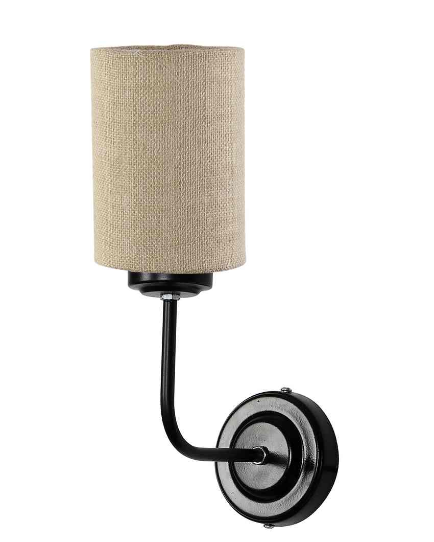 Natural Jute Wall Mounted Lamp Iron Base | 7 x 4 x 12 inches