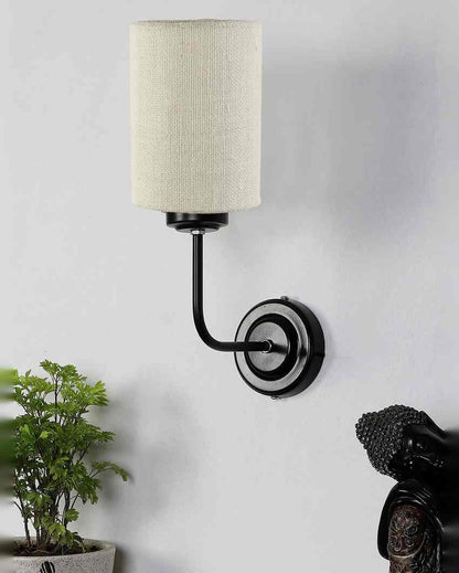 Natural Jute Wall Mounted Lamp Iron Base | 7 x 4 x 12 inches