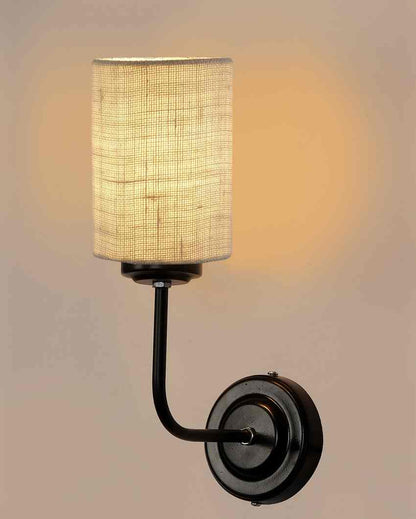 Natural Jute Wall Mounted Lamp Iron Base | 7 x 4 x 12 inches