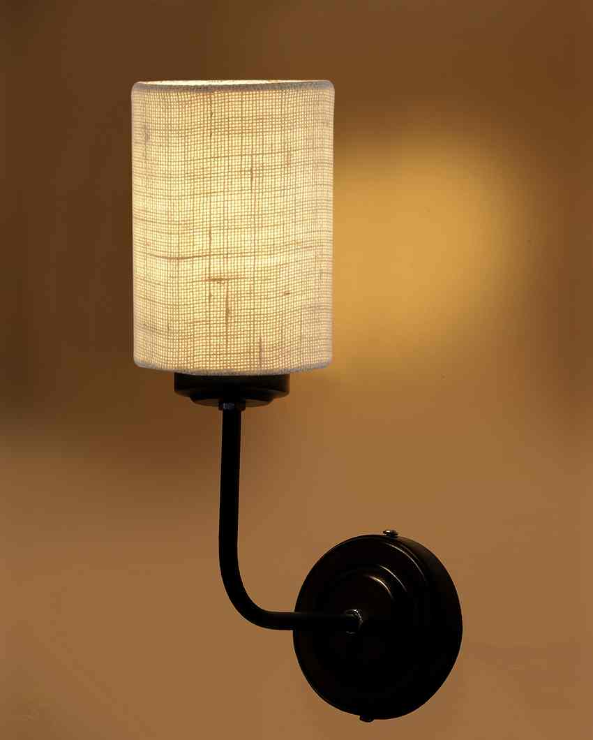 Natural Jute Wall Mounted Lamp Iron Base | 7 x 4 x 12 inches