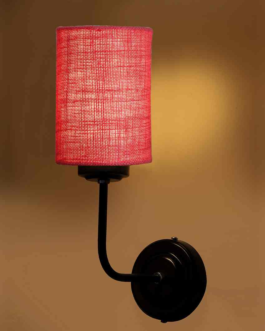 Natural Jute Wall Mounted Lamp Iron Base | 7 x 4 x 12 inches