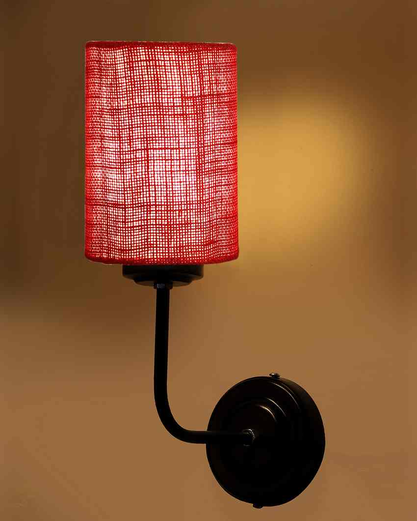 Natural Jute Wall Mounted Lamp Iron Base | 7 x 4 x 12 inches