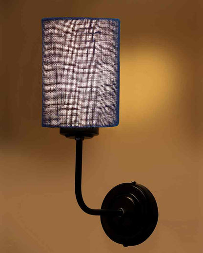 Natural Jute Wall Mounted Lamp Iron Base | 7 x 4 x 12 inches