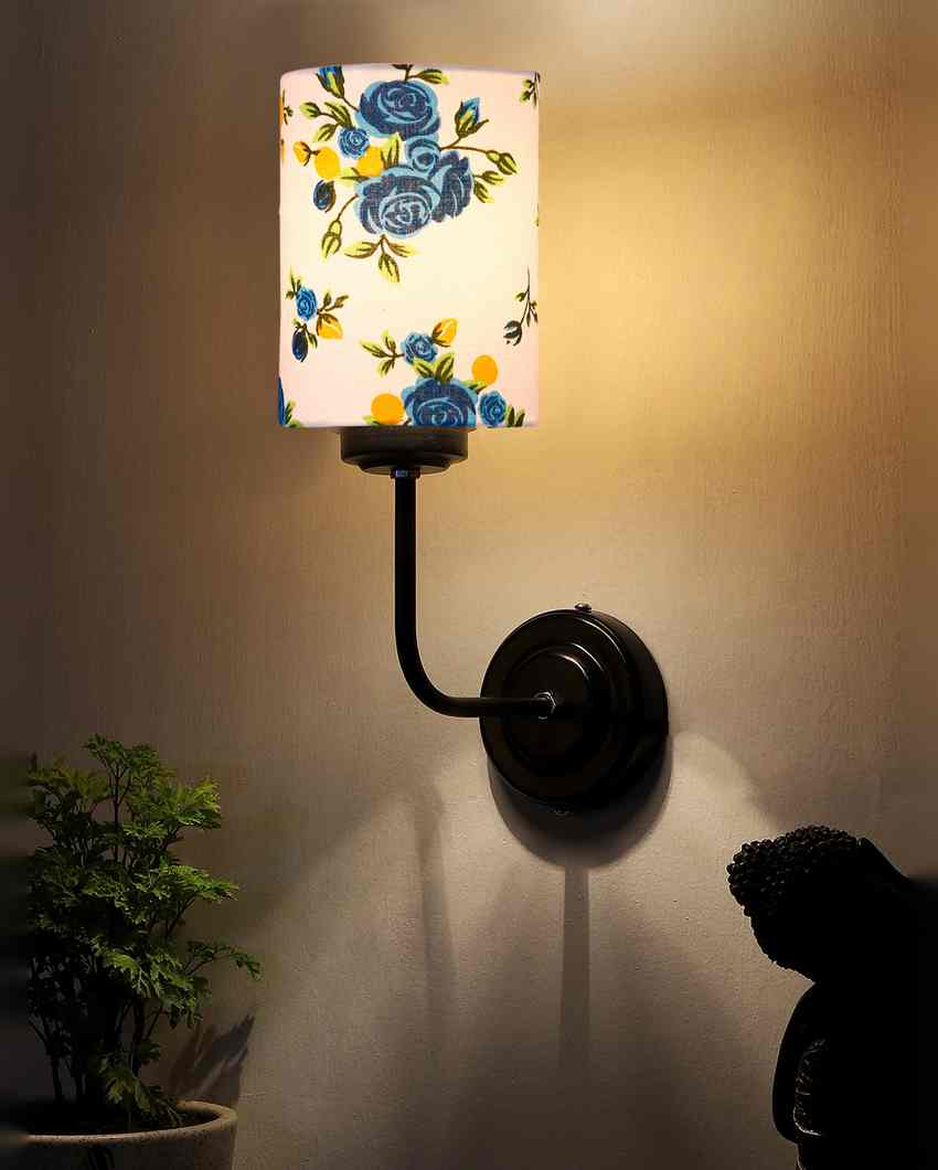 Artistic Creative Cotton Shade Wall Mounted Lamp with Iron Base | 7 x 4 x 12 inches