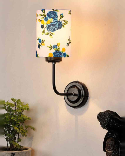 Artistic Creative Cotton Shade Wall Mounted Lamp with Iron Base | 7 x 4 x 12 inches