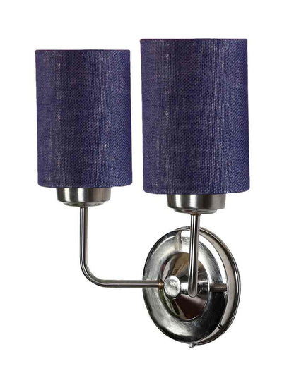 Rustic Jute Wall Mounted Dual Lamp Steel Base | Set of 2 | 4 x 12 x 14 inches