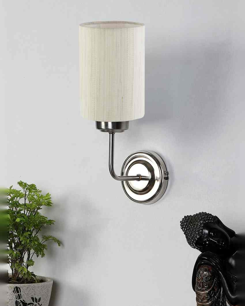 Vintage Cotton Wall Mounted Lamp With Steel Base | 4 x 7 x 12 inches