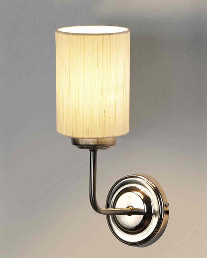 Vintage Cotton Wall Mounted Lamp With Steel Base | 4 x 7 x 12 inches