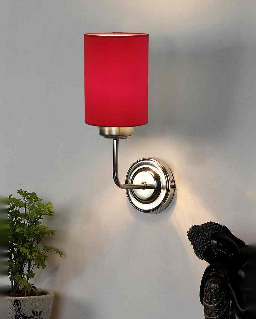 Vintage Cotton Wall Mounted Lamp With Steel Base | 4 x 7 x 12 inches