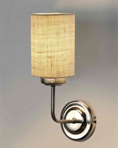 Vintage Cotton Wall Mounted Lamp With Steel Base | 4 x 7 x 12 inches