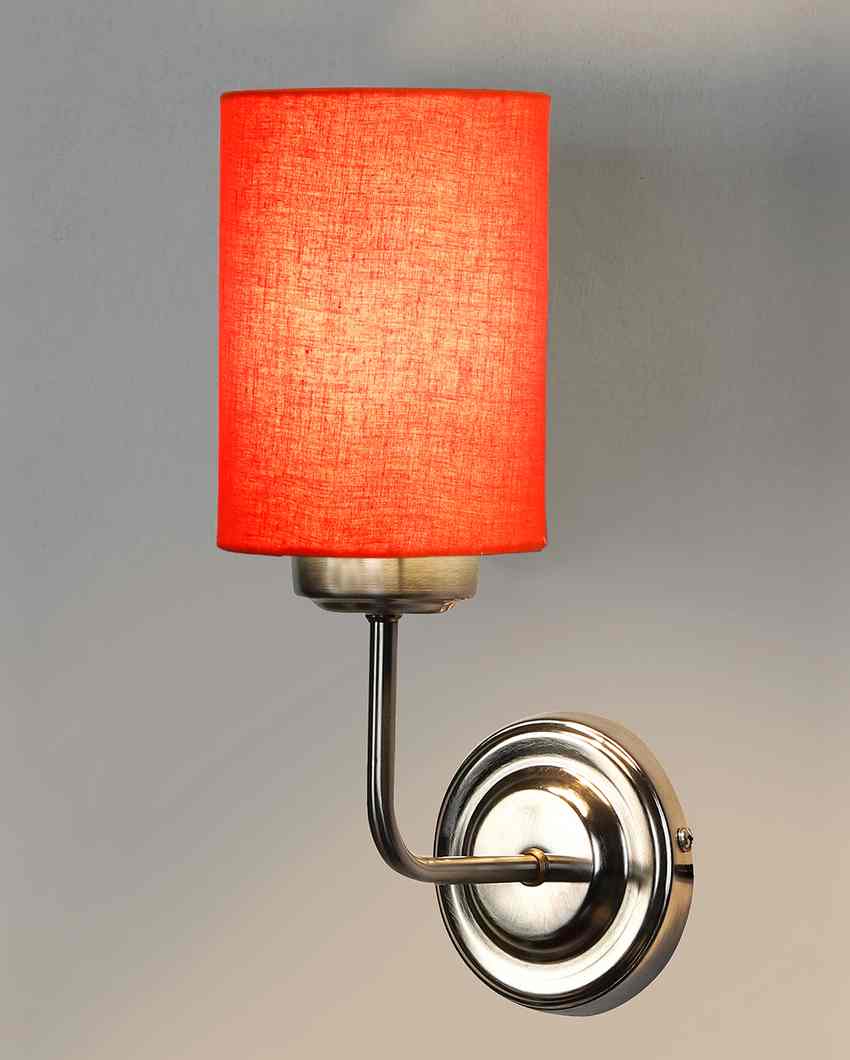 Vintage Cotton Wall Mounted Lamp With Steel Base | 4 x 7 x 12 inches