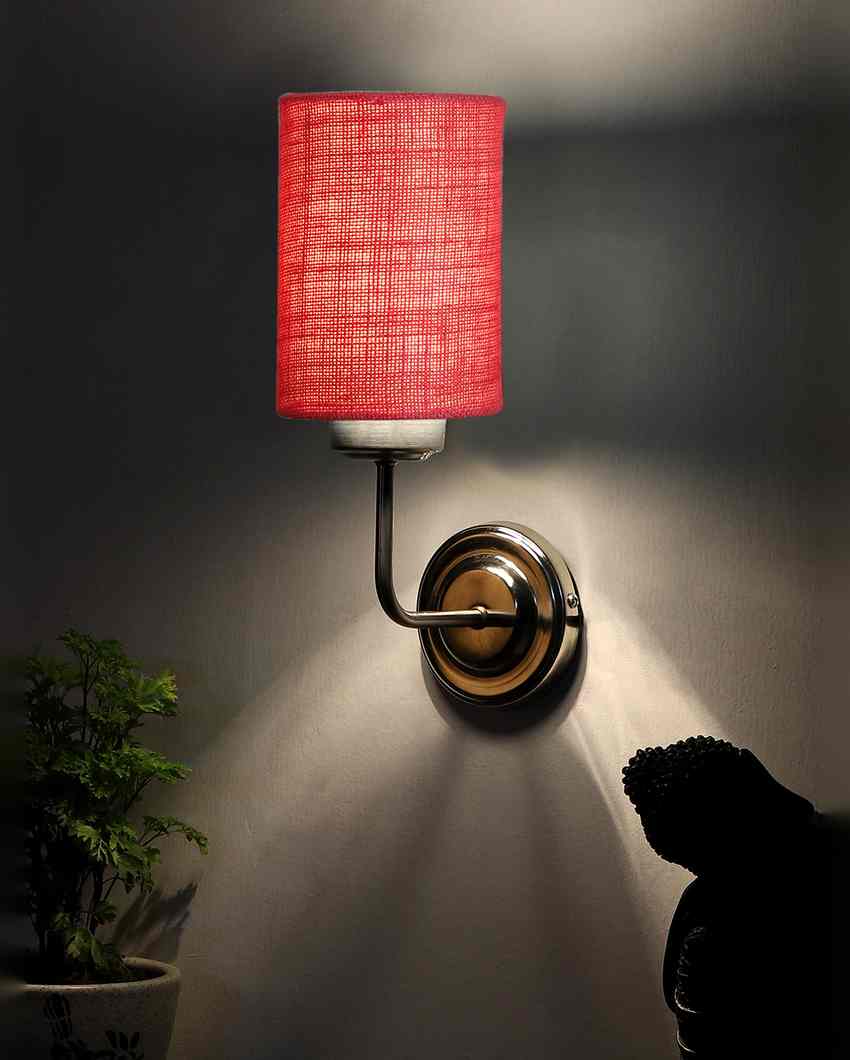 Natural Jute Wall Mounted Lamp Steel Base | 4 x 7 x 12 inches