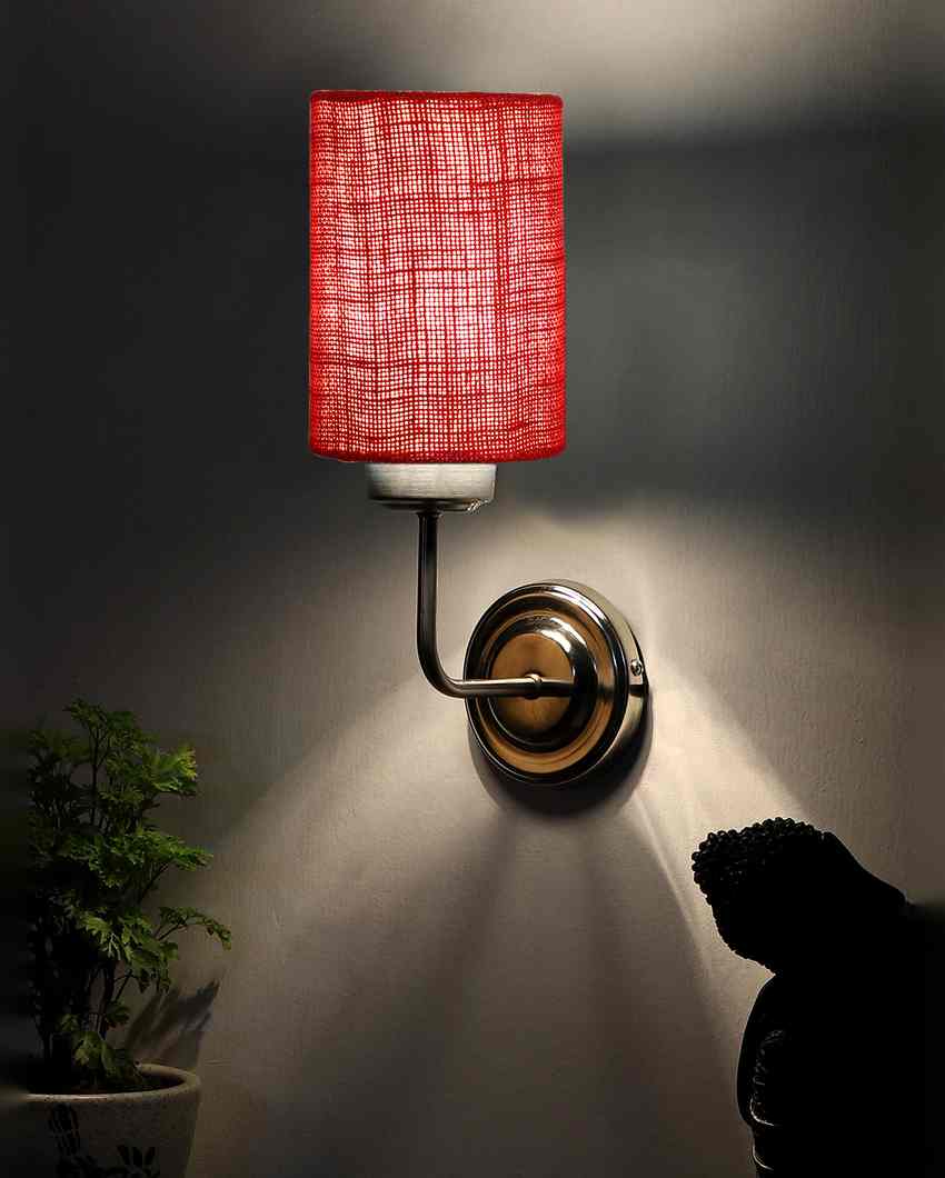 Natural Jute Wall Mounted Lamp Steel Base | 4 x 7 x 12 inches